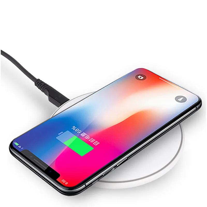Round Slim 10W 7.5W Fast Wireless QI Charger