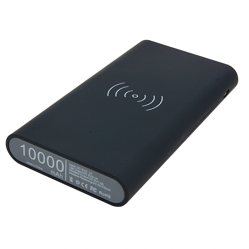 10000mAh Mini QI LED Wireless Phone Charger Power Bank