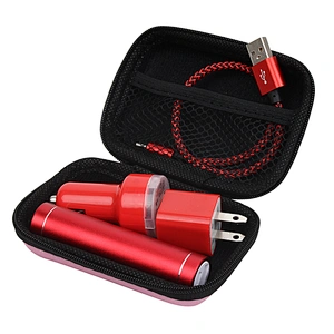 mini earphone cable charger Travel zipper EVA carrying hard case