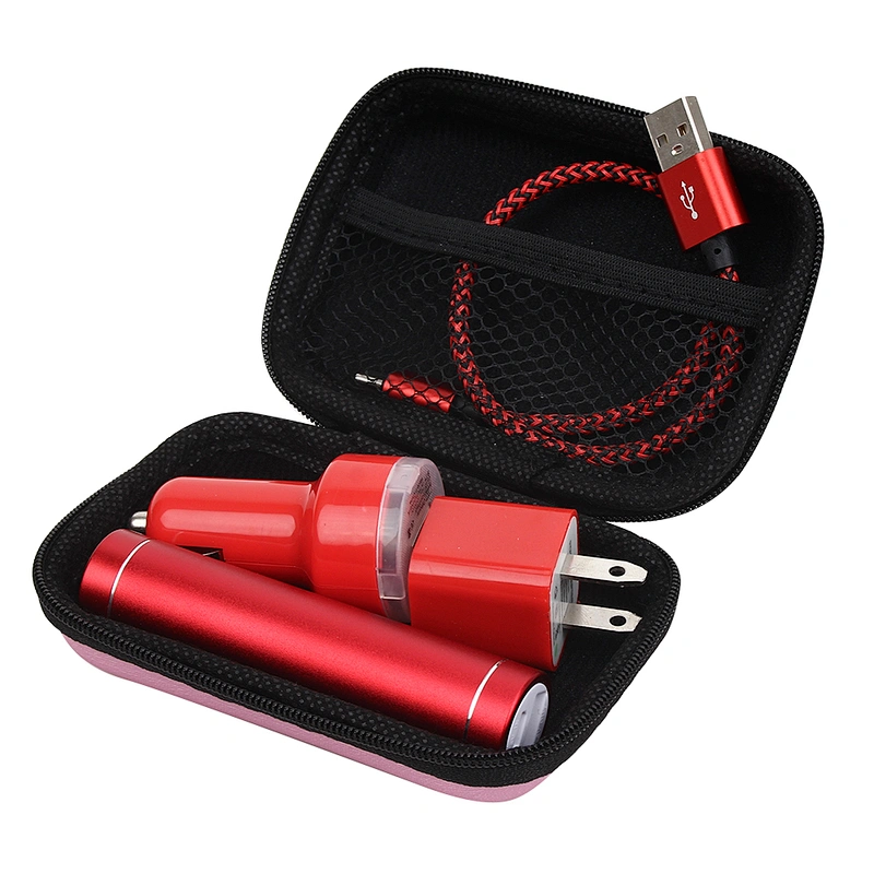 mini earphone cable charger Travel zipper EVA carrying hard case