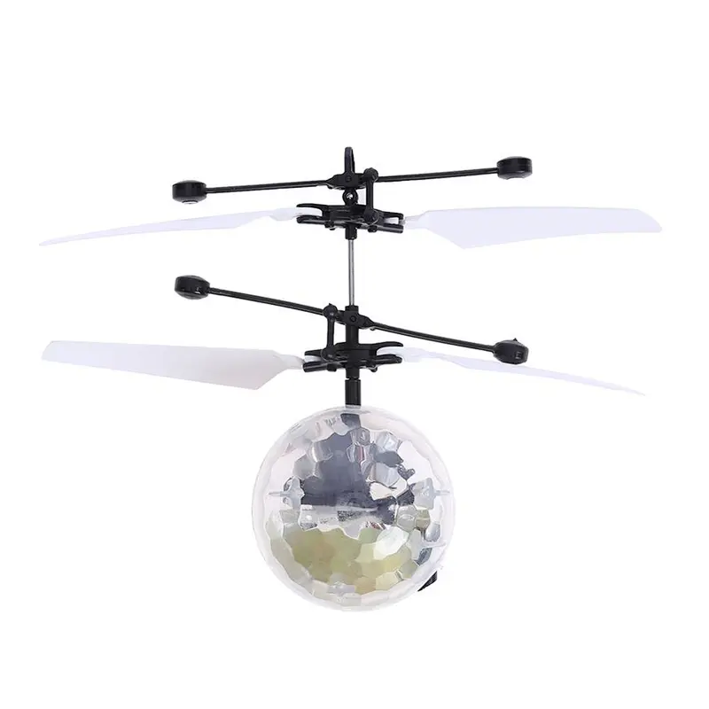 mini infrared inductive led crystal magic rc flying ball helicopter toy