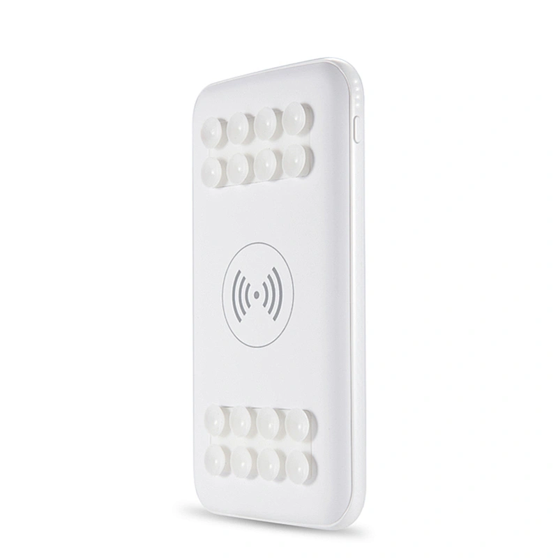 With Suction Cup Antislip 8000mah Qi Wireless Charger Power Bank