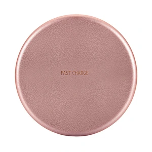 Promotion Gift Portable Round PU Mobile Phone QI Wireless Charger for samsung galaxy a8