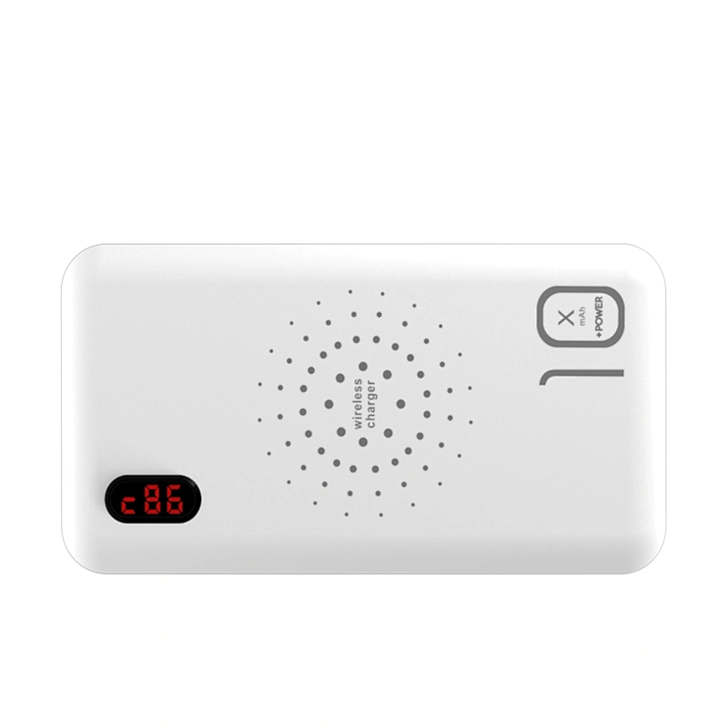custom logo digital LED display Qi Wireless 3 cables Charger PowerBank  8000mah