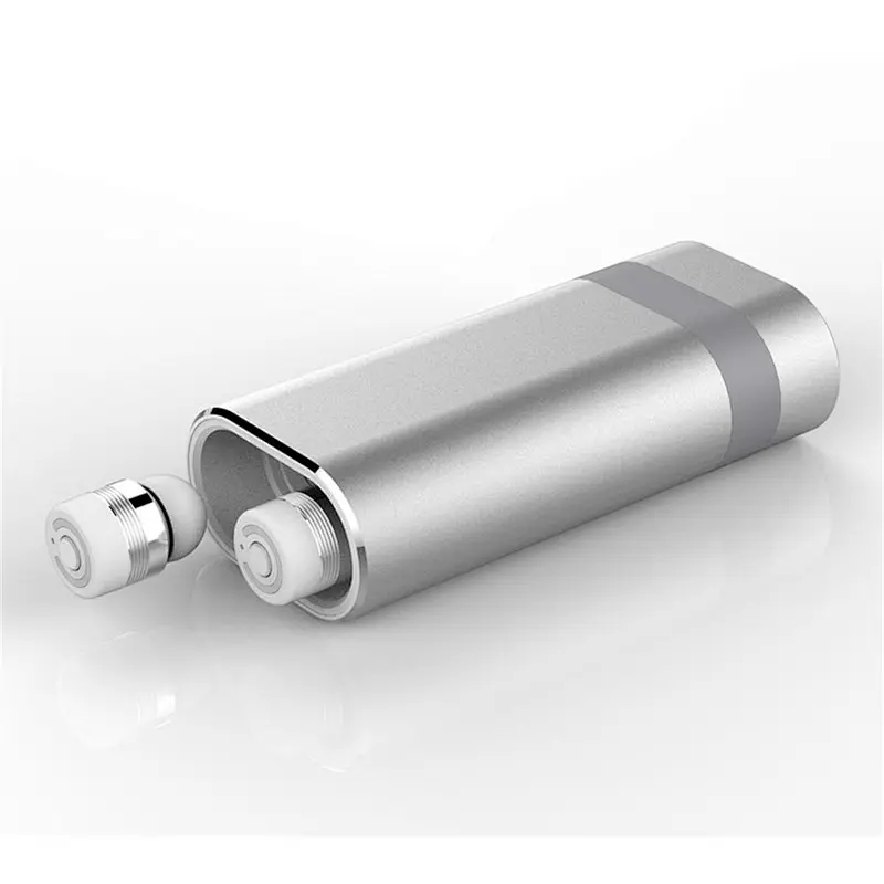 Aluminum Alloy TWS 5.0 Version Mini Wireless Bluetooth Stereo Power Bank Earphone Earbuds