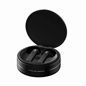 5.0 TWS Bluetooth Wireless Earbuds With Mini Round Leather Charging Box