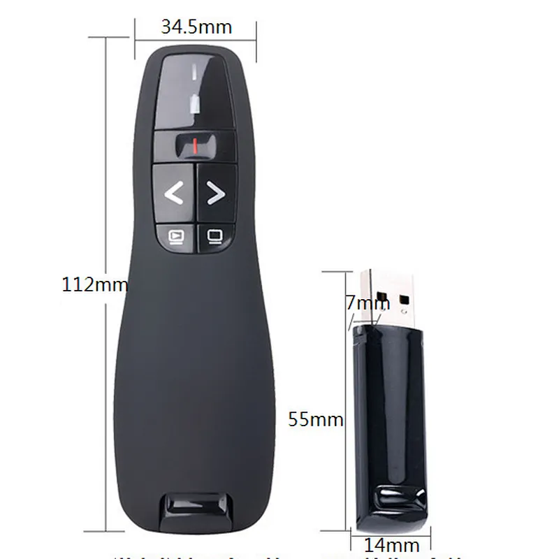 DK-R400 Wireless Powerpoint Presentation Presenter with battery laser pointer