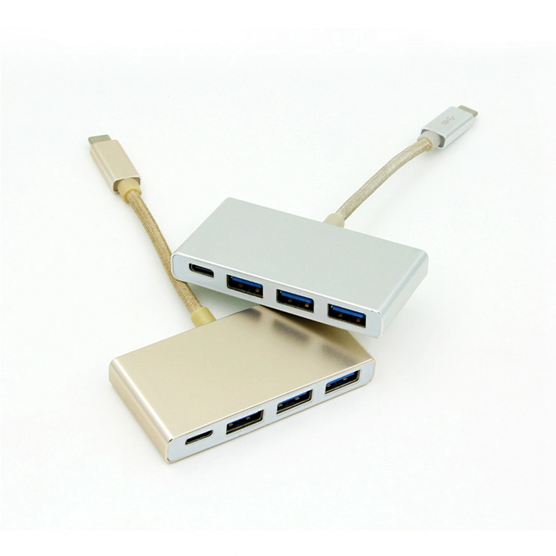 Multiple Portable 3-Port USB 3.0 HUB Charging Port Aluminum Type C
