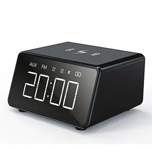 OEM 10W Alarm Clock LCD Digital Wireless Charging Radio Speaker