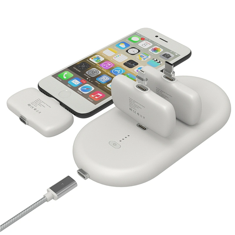 With 3 pcs Mini Power Banks 5000mAh Magnetic Mobile Power Bank
