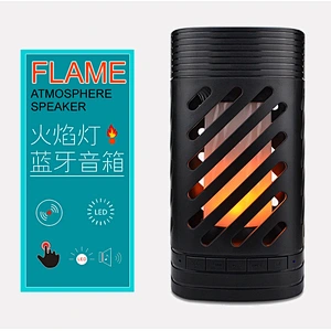 Outdoor Waterproof Wireless LED Flame Lamp Bluetooth Speaker F