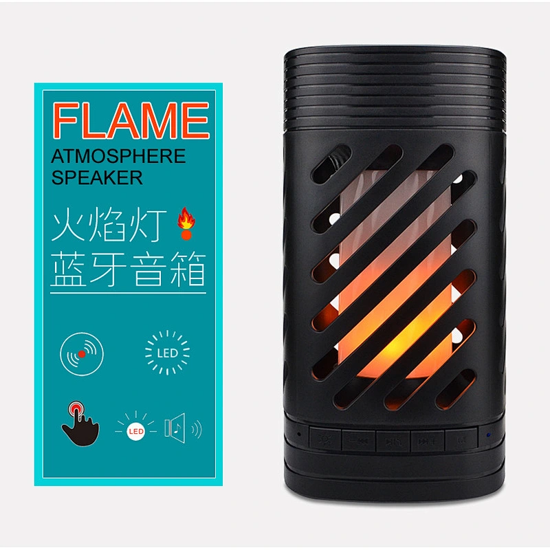 Outdoor Waterproof Wireless LED Flame Lamp Bluetooth Speaker F
