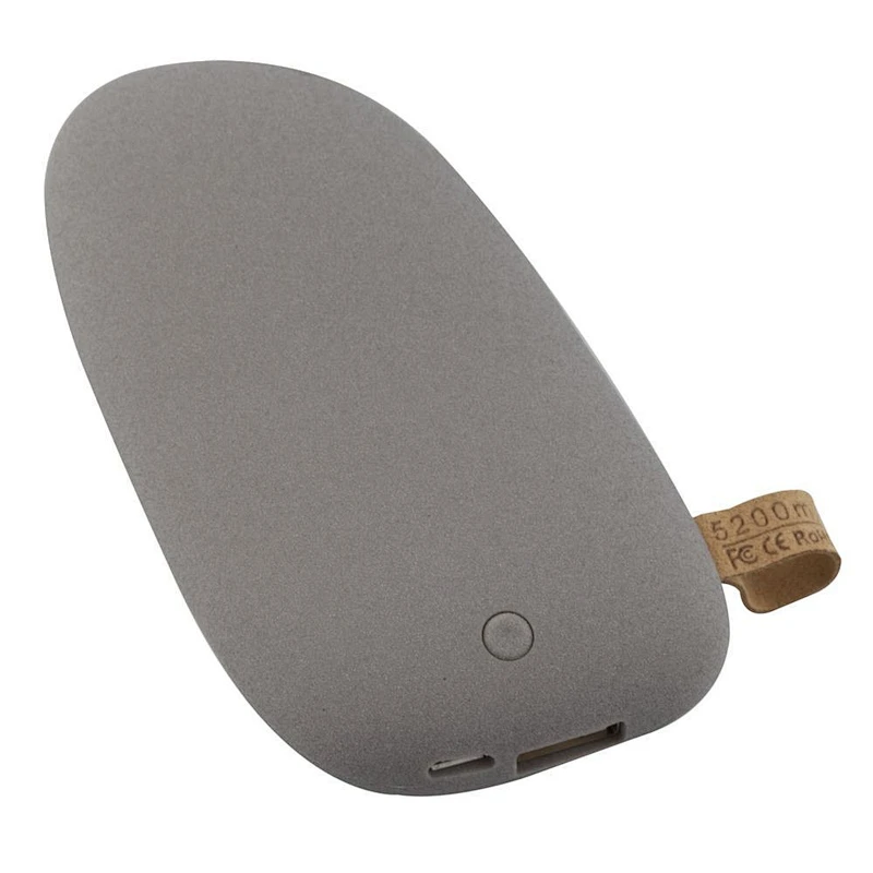 custom print stone powerbanks 5200 mah battery charger pebble power bank