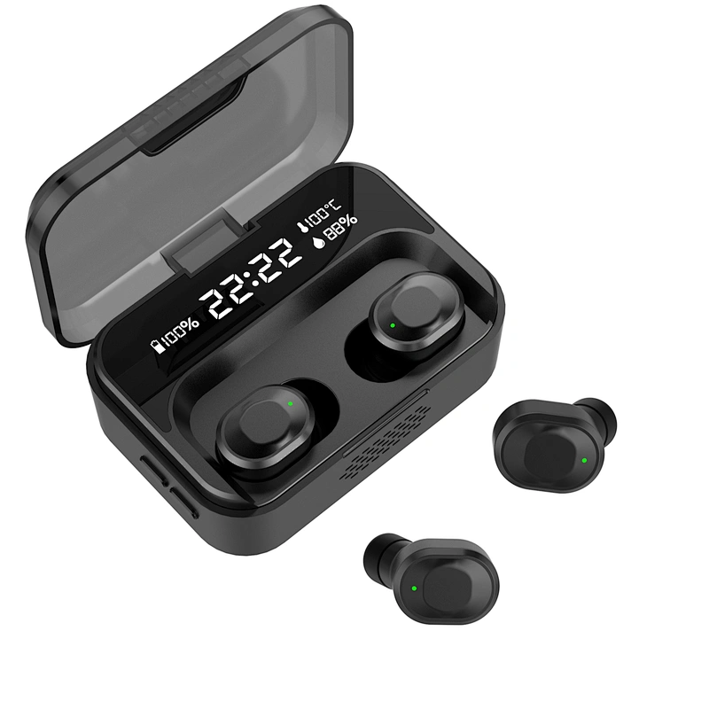 Hot selling TWS Earphone Earbuds With Temperature Test Function LCD Display