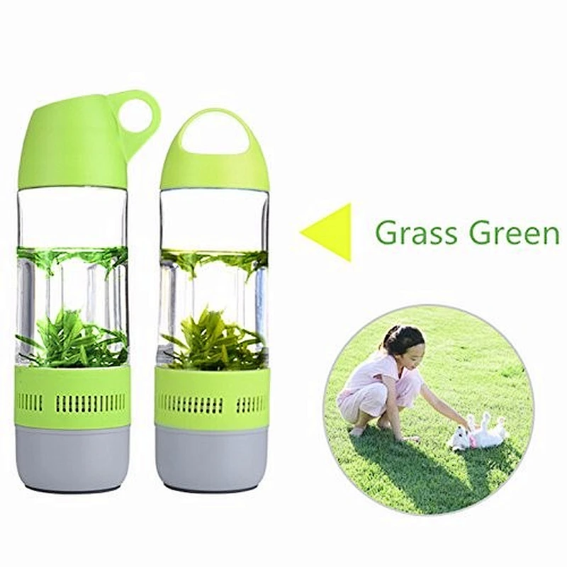 Outdoor Sports Handsfree Plastic USB Rechargeable Portable 400ML Water Bottle Wireless Speaker