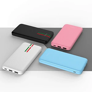 custom logo thin 10000 mah pu leather power bank