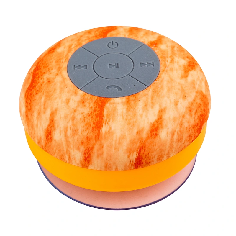 OEM home theater portable Customized compact wireless full printing mini shower round waterproof speaker with suction cup