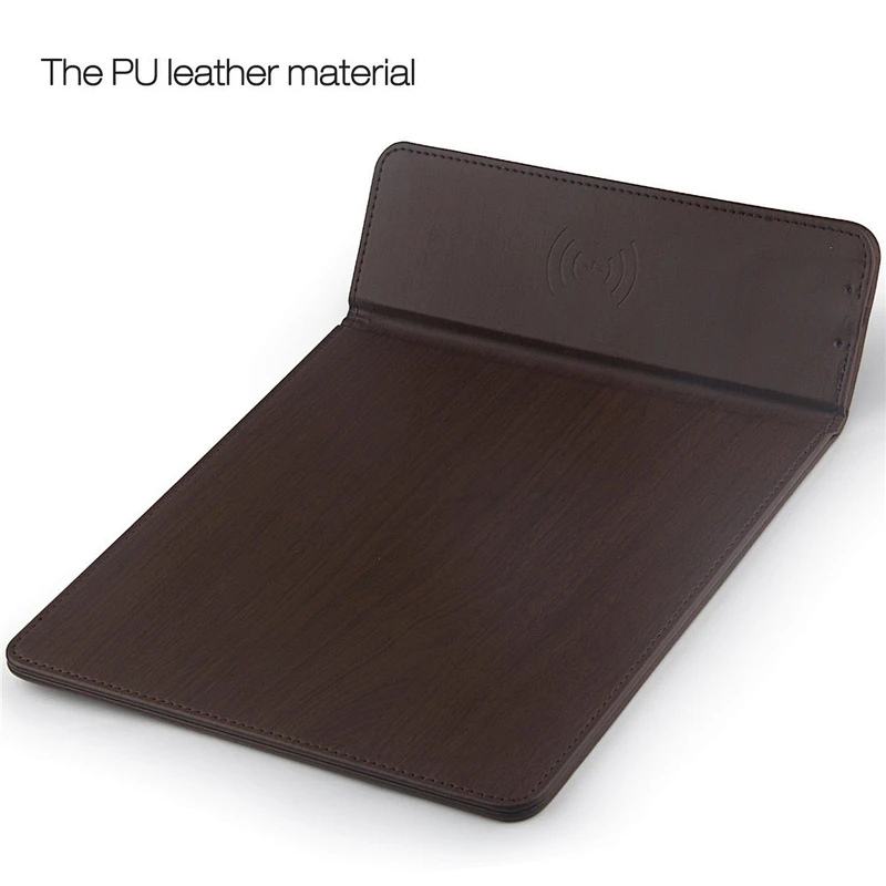 promotion gift PU Leather QI standard fast charger mouse pad wireless chargering