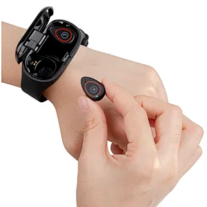KINGSTAR Free Sample Wristband Mini In Ear Watch Earphone Fitness BT5.0 TWS Mini True Wireless Stereo Watch Earbuds
