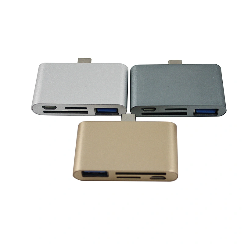 High Speed 4 in 1 USB Type C USB Card Reader OTG USB C HUB for Macbook