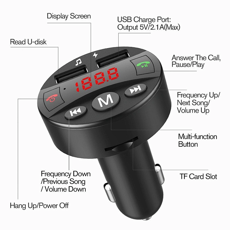 Standard Bluetooth Wireless Car mp3 Player FM Adapter Transmitter