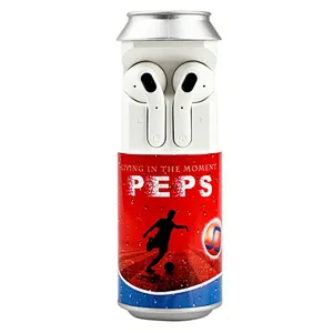 Promotional Gift Mini In Ear Tin Can Bottle Colorful Printing OEM Logo Gift Beer Cola Earbuds