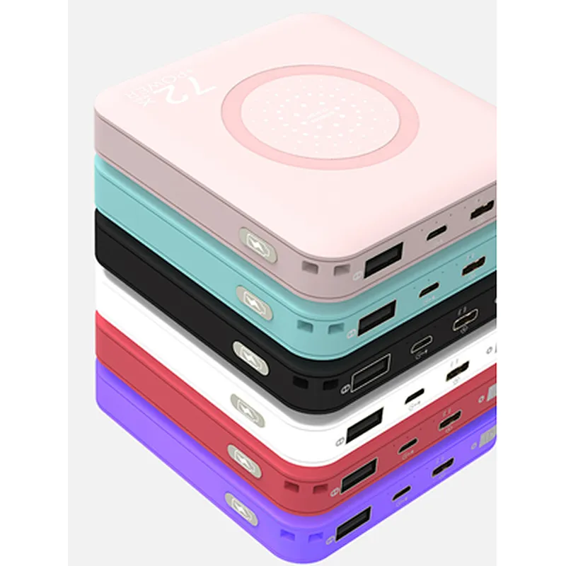 Bulit-in USB Cable Type C Port 7200mah Wireless Charger Power Bank