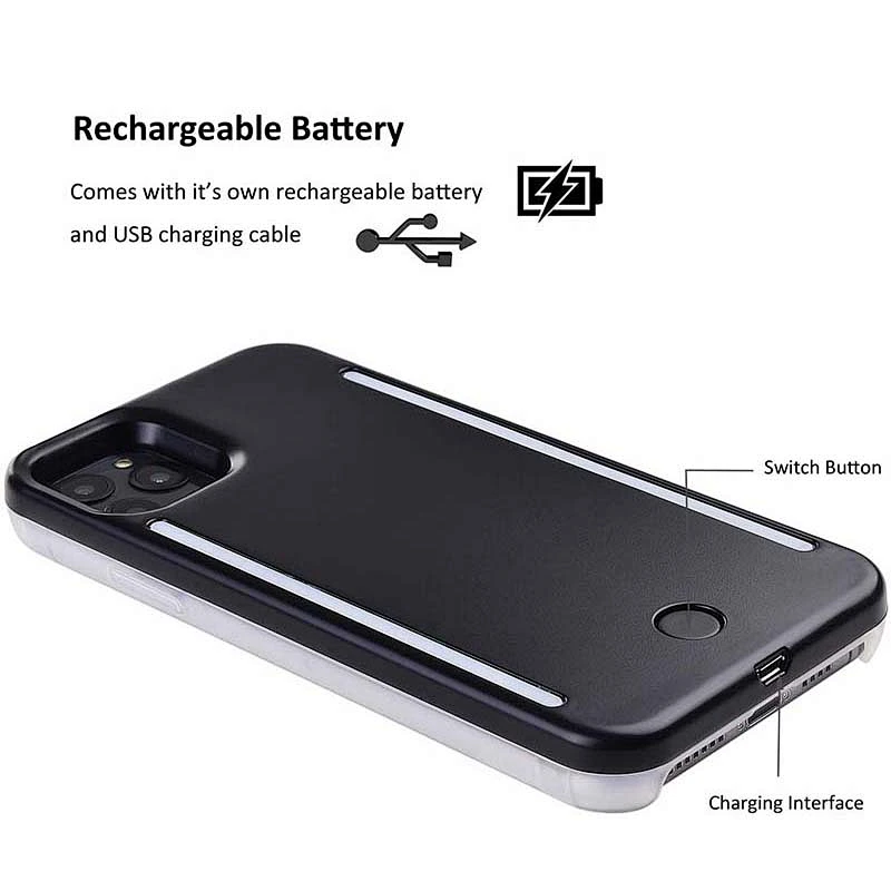 KINGSATR For Iphone Case Cover LED Selfie Light Rechargeable Light Cell Phone Accessories
