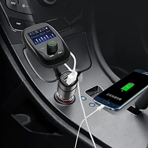 dual  usb ports bluetooth wireless mp3 player LCD car fm transmitter