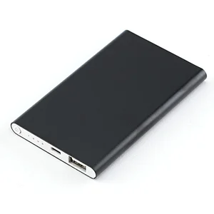 2019 OEM customize metal phone charger pocket powerbank mini portable ultra thin Aluminum slim power bank 4000mah