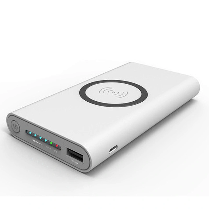 8000mah led light qi wireless charge portable fast charging power bank