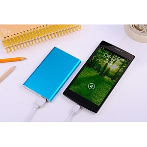 Ultra thin battery charger slim creid card portable charger 4000mah usb Aluminum power bank