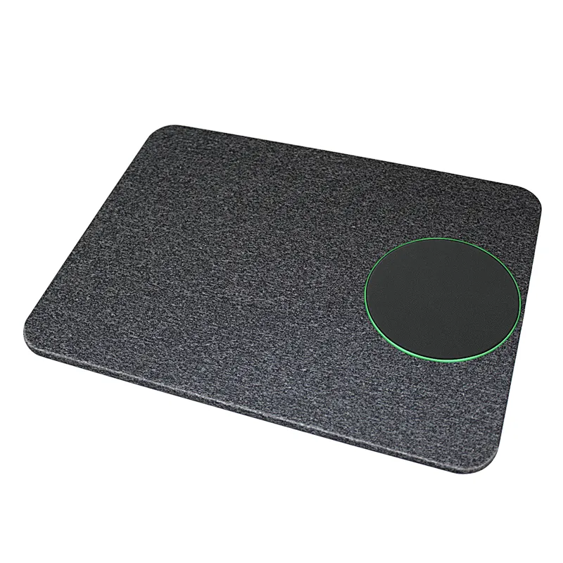 Promotion PU leather Mouse Mat Build-in QI Universal wireless charging pad