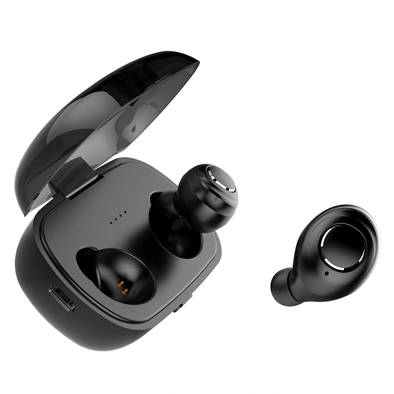 Hidden portable stereo BT earpieces with charging box