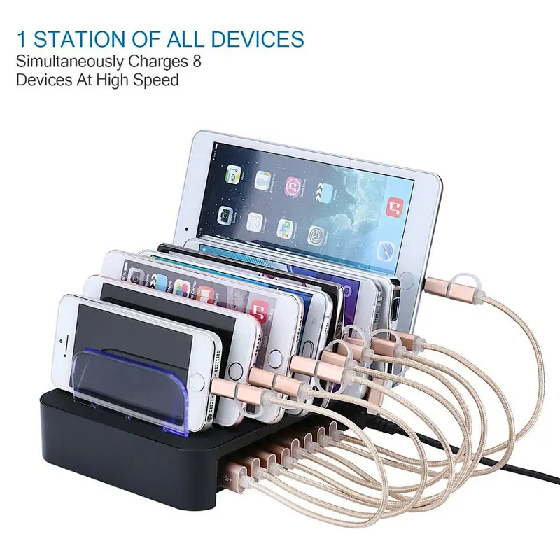 Desktop 8 Ports Multi USB Charging Station For Mobile Phones