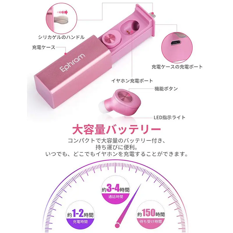 Amazon Mobile Earphone Bluetooth Oem Luxury Pink Stereo Mini Drawing Wireless Earphones With Mic