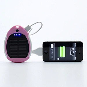 Outdoor keychain waterproof solar power bank with  strong LED sos torch