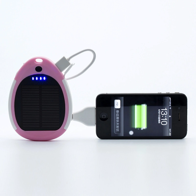 Outdoor keychain waterproof solar power bank with  strong LED sos torch