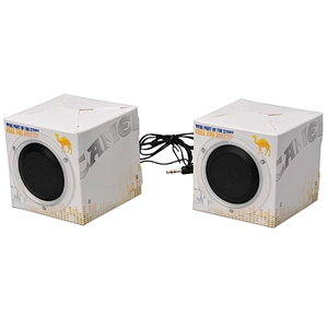 3.5mm jack wired cube mp3 mmobile cell phone Mini Foldable Printed Cardboard Paper speaker