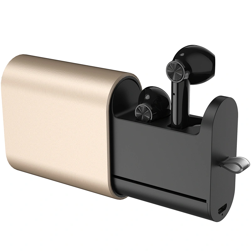 Wholesale Double TWS Bluetooth Earphone Drawing Portable Metal Wireless Headphones