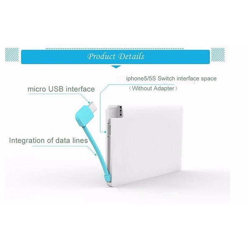 Custom logo  fast charging  small size portable power bank wallet