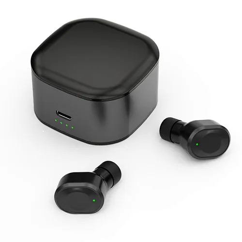 Mini Square Metal Charging Box Invisible In Ear Earphone Headphones TWS Wireless Earbuds Bluetooth 5.0
