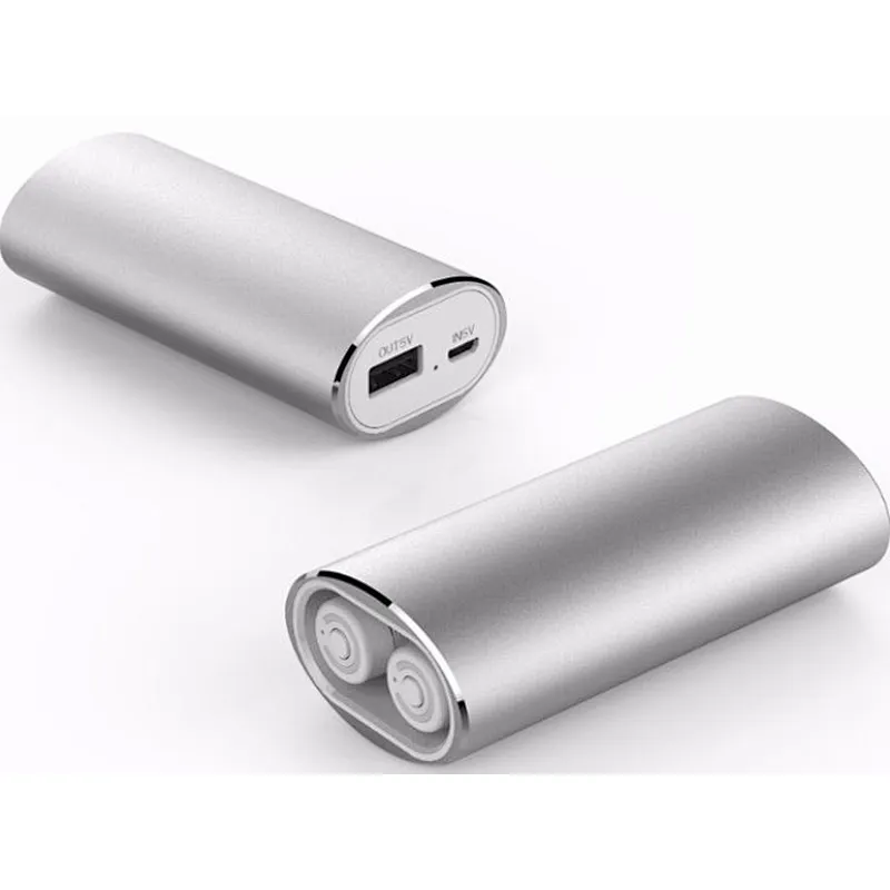 Sports Bluetooth Mini True Wireless 2000mah TWS Aluminum Earbuds With Power Banks