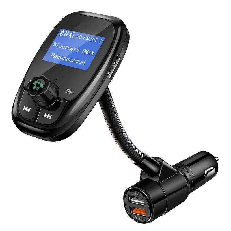 dual  usb ports bluetooth wireless mp3 player LCD car fm transmitter