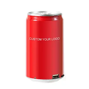 wholesale cheap OEM logo Promotion Gift stylish Color stereo music player Printing Portable Custom Tin Can Speaker Wireless