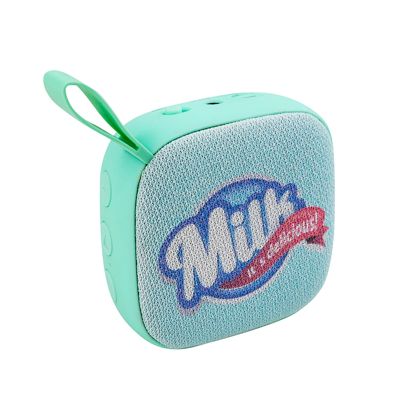 OEM Promotion gifts car outdoor sports computer subwoofer Customized printing Portable mini square fabric wireless speaker