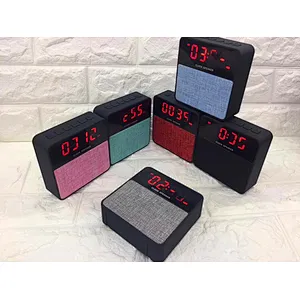 Oem logo Wireless Bluetooth Fabric Mini Alarm Clock Speaker