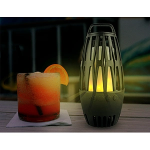 Customize Halloween Party Warm Light Torch Strong Bass Stereo Mini Portable TWS Lamp LED Flame Wireless Speaker