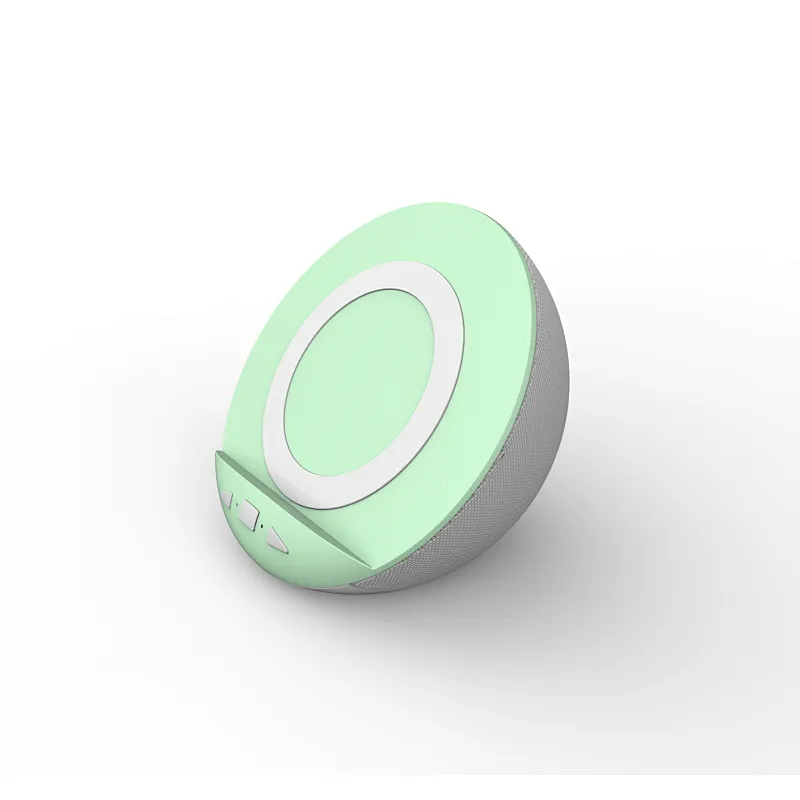 3 in 1 Fabric Round Phone Stand Power Bank QI Wireless Charger Bluetooth Speaker