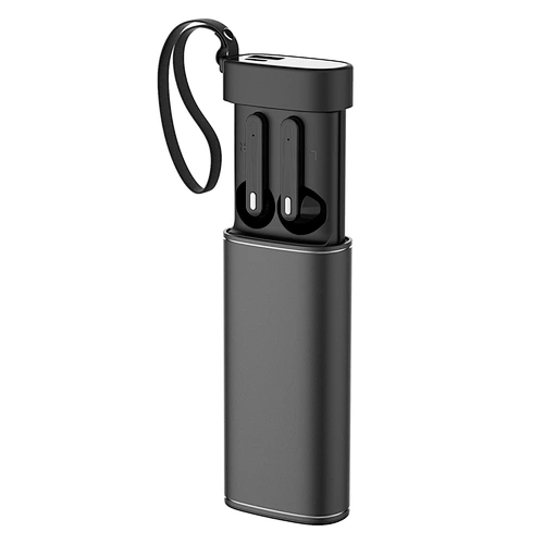 KINGSTAR Aluminium Alloy Charging Box Earbuds Stereo Sound Noie Cancelling Headphones Bluetooth with 3000mAh Powerbank